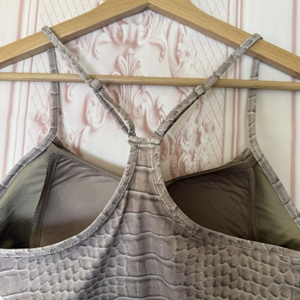 NWT SKIMS Signature SWIM Cami Tank Top Dune Crocodile Print SIZE M